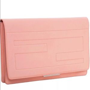 Fendi Tube Macro Leather Clutch Peach